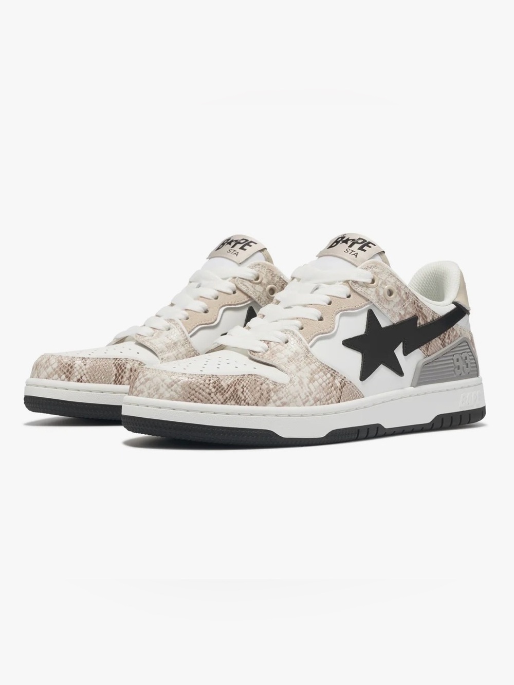 BAPE Sk& Sta #1 'Beige Snakeskin' Men Size 7